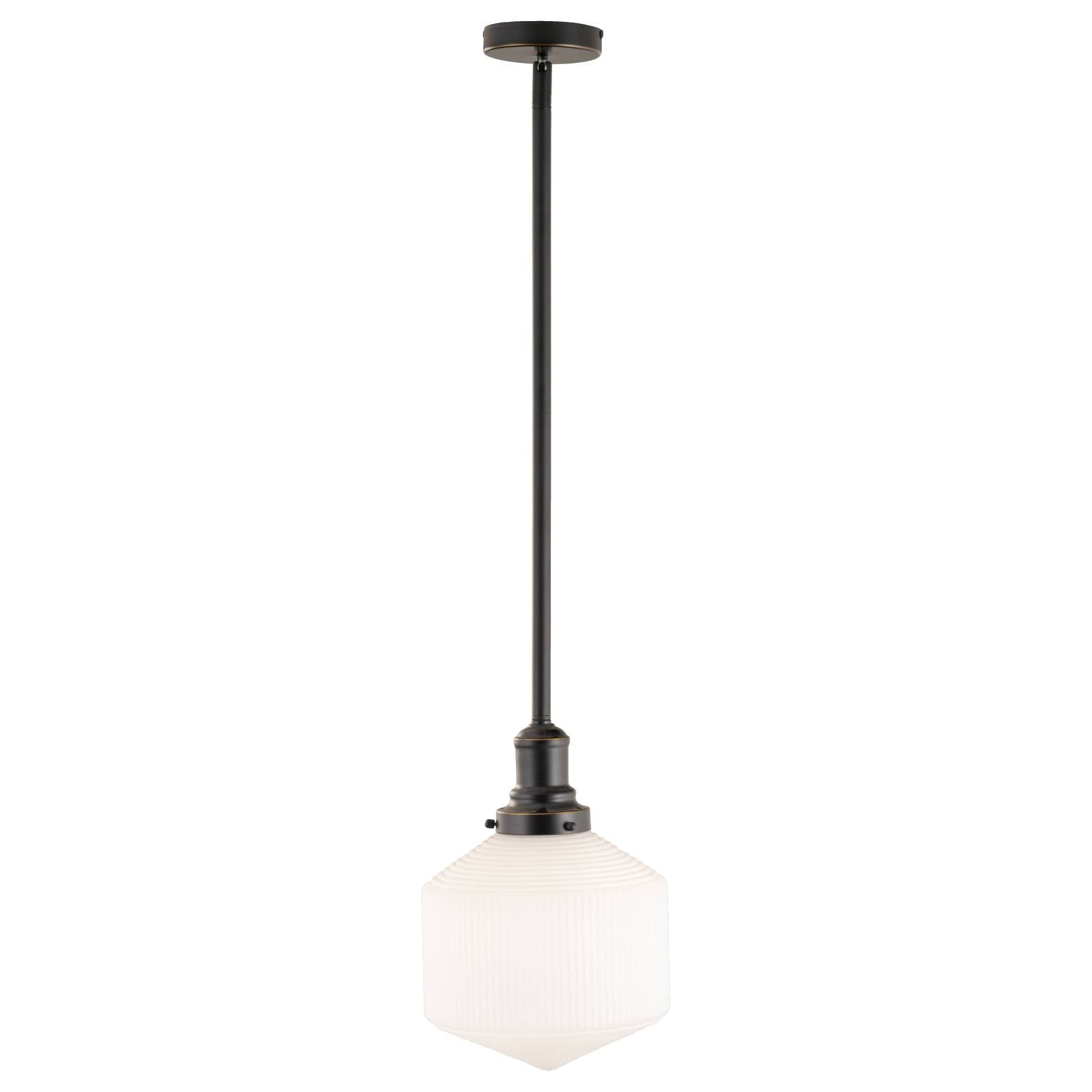 Jefferson Small Pendant Opal, Matte Bronze