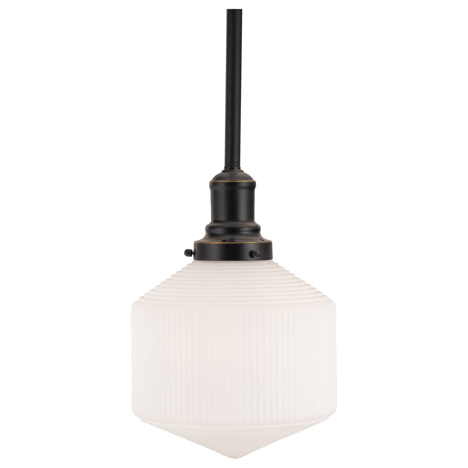 Jefferson Small Pendant Opal, Matte Bronze