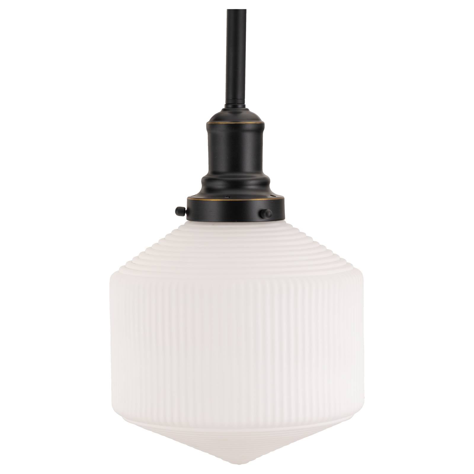 Jefferson Small Pendant Opal, Matte Bronze