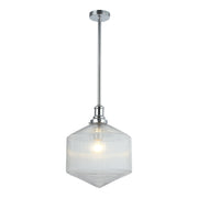 Jefferson Large Rod Pendant, Clear Glass & Chrome