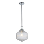 Jefferson Small Rod Pendant, Clear Glass & Chrome