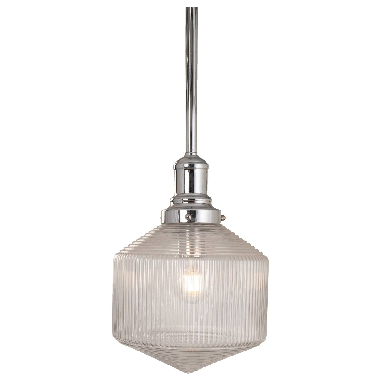 Jefferson Small Pendant, Clear Chrome