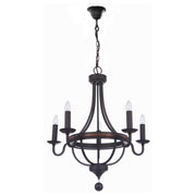 Lakewood 5 Light Pendant, Bronze