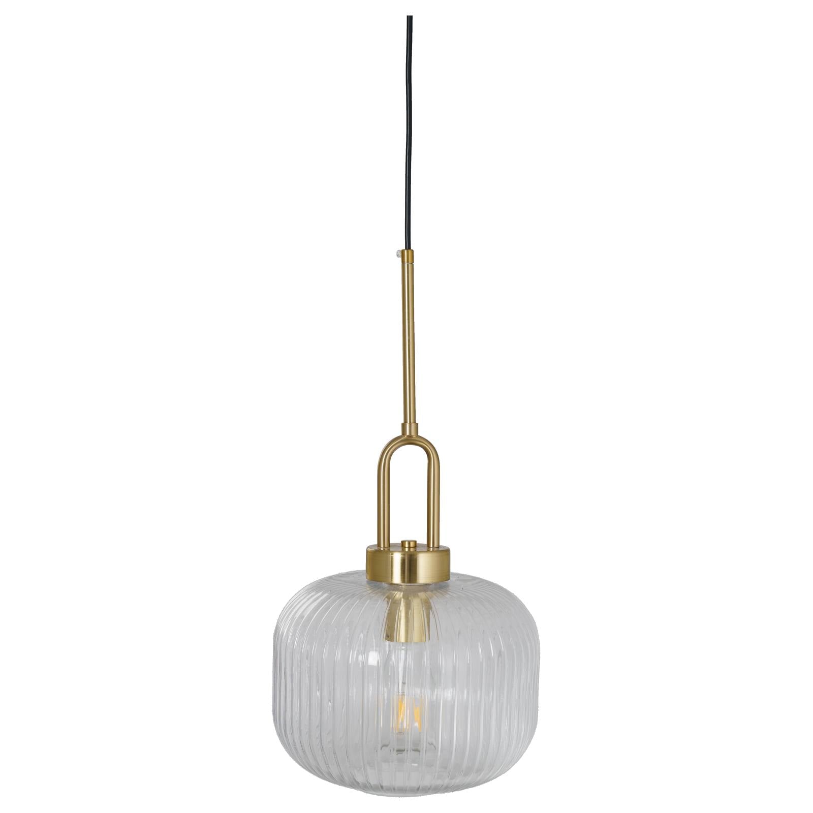 Main Pendant Light Black Cord, Satin Brass