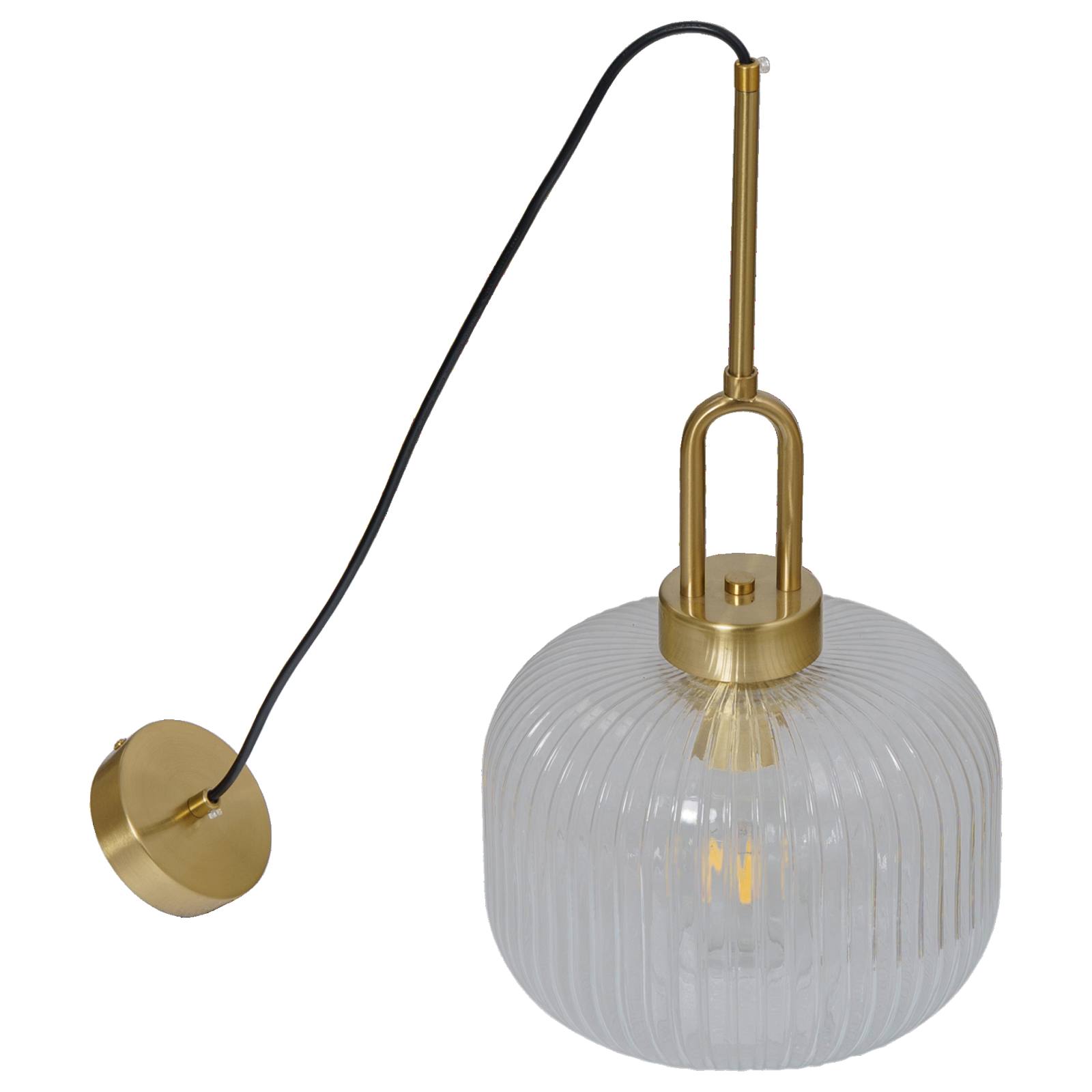 Main Pendant Light Black Cord, Satin Brass