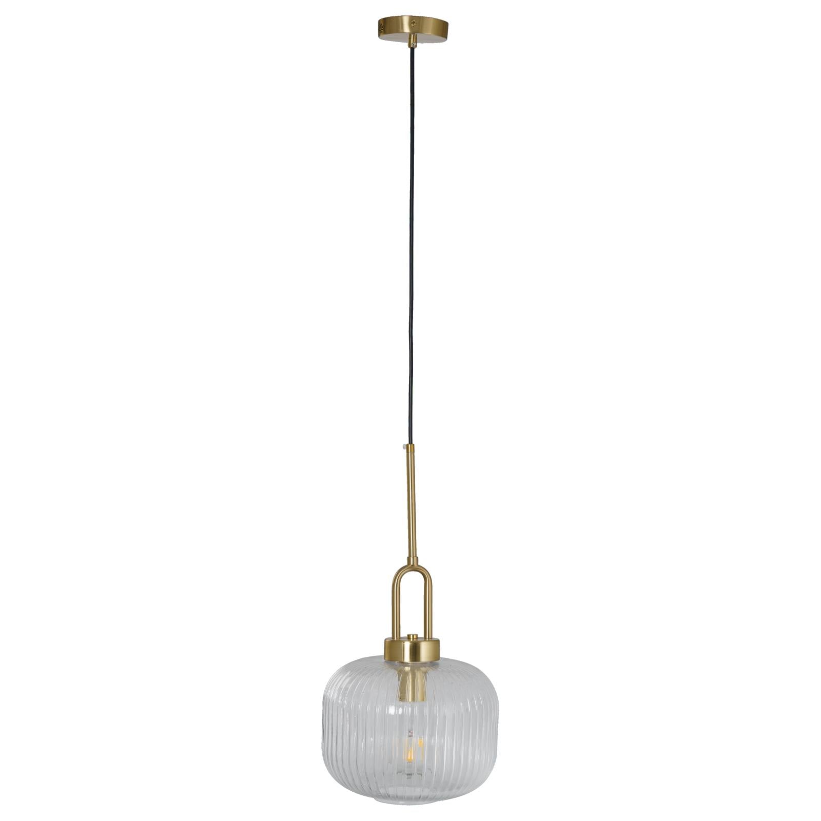 Main Pendant Light Black Cord, Satin Brass