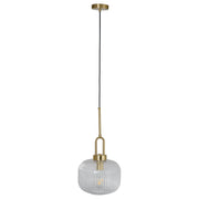 Main Pendant Light Black Cord, Satin Brass