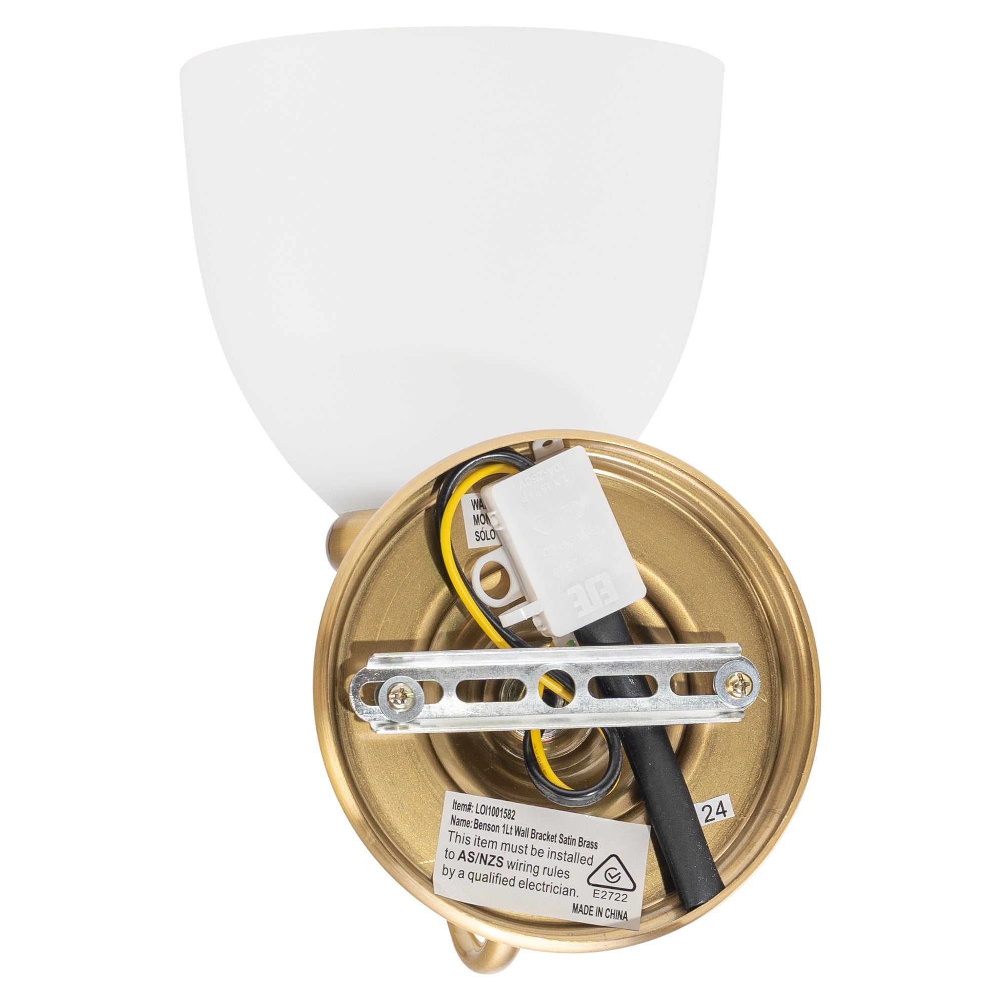 Benson 1 Light Wall Bracket, Satin Brass