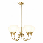 Benson Upwards 5 Light Pendant, Satin Brass
