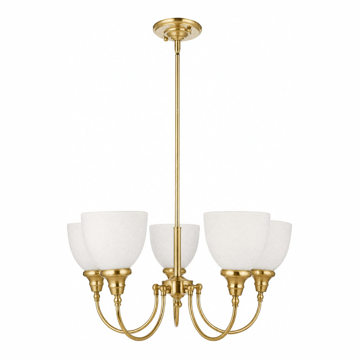 Benson Upwards 5 Light Pendant, Satin Brass