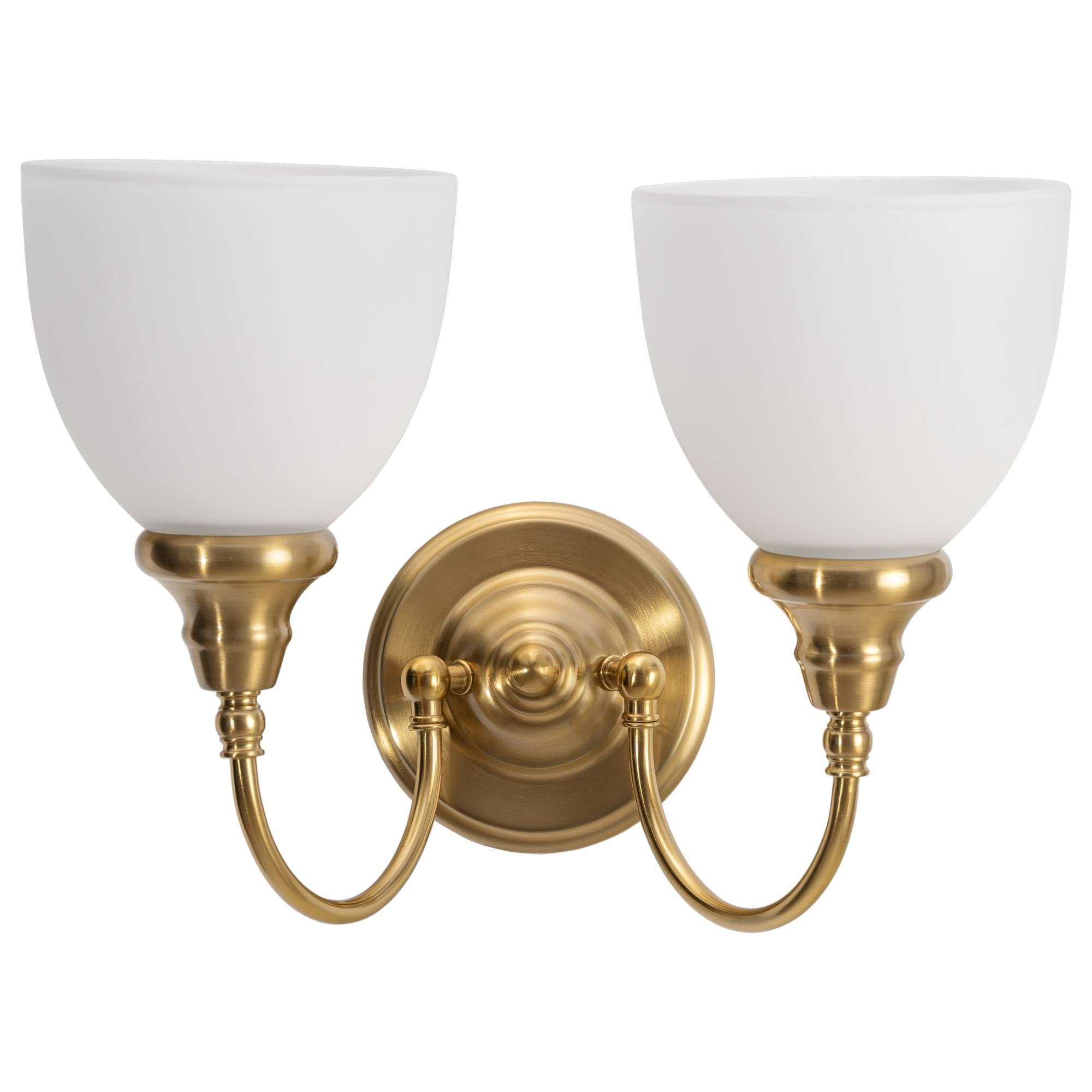 Benson 2 Light Wall Bracket, Satin Brass