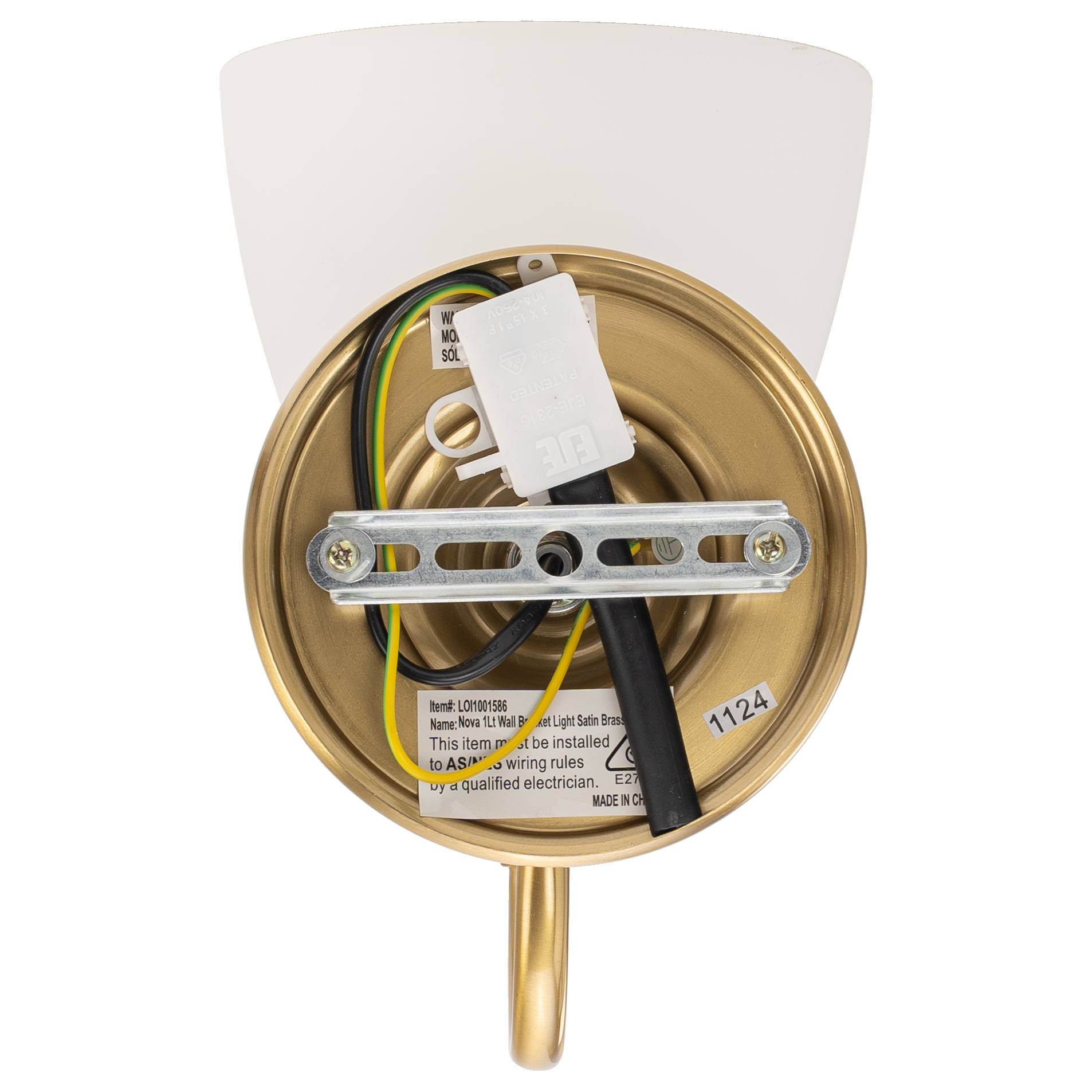 Nova 1 Light Wall Bracket, Satin Brass