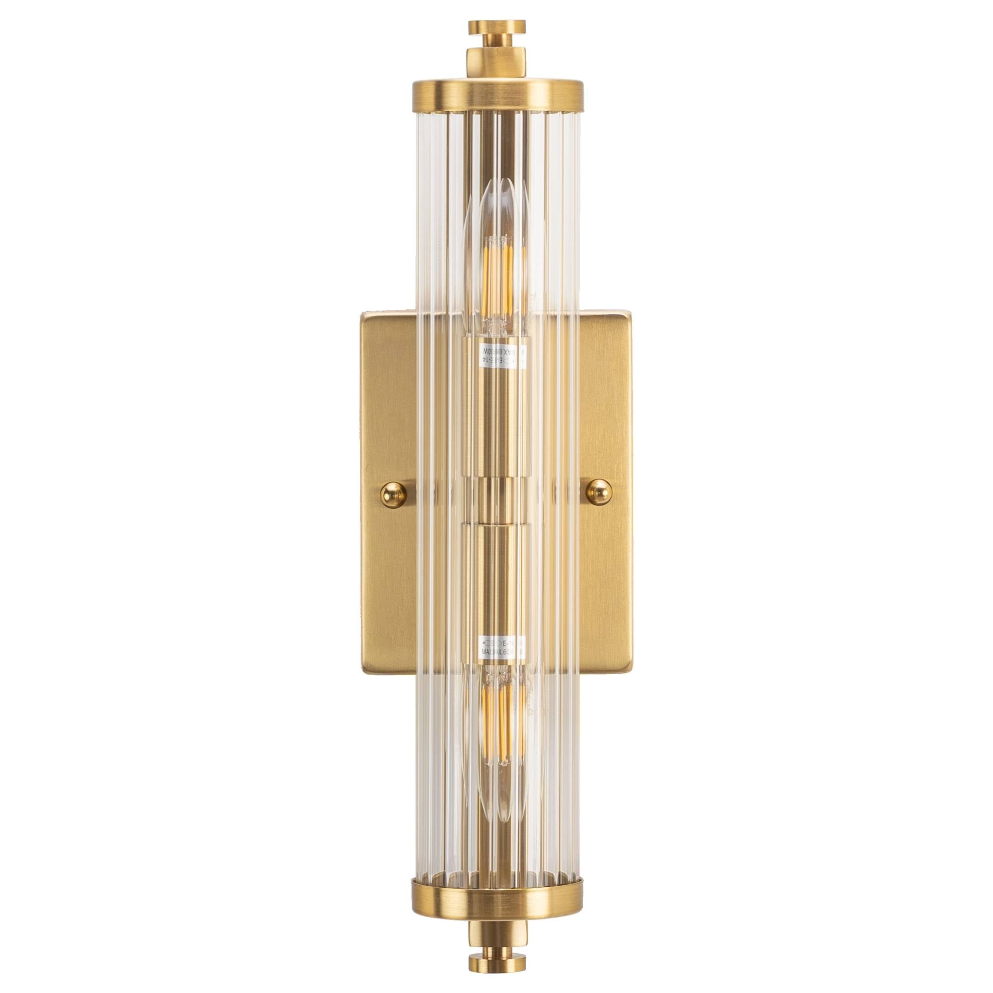 Rockford 2 Light Wall Light, Satin Brass