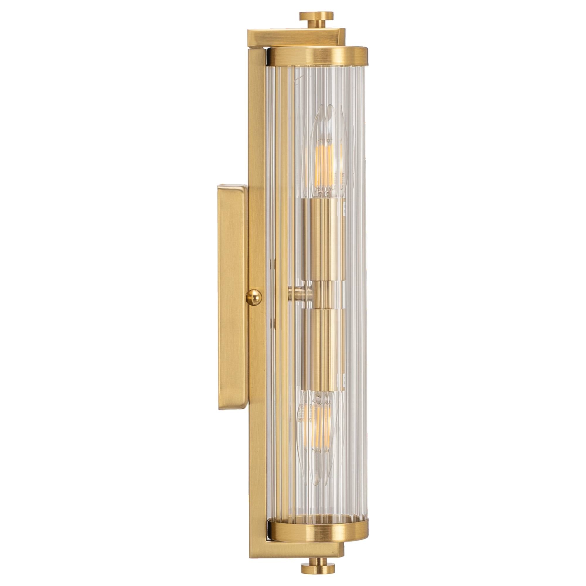 Rockford 2 Light Wall Light, Satin Brass