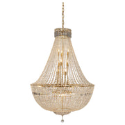Classique Grand 27 Light Basket Crystal Glass Chandelier, Satin Brass