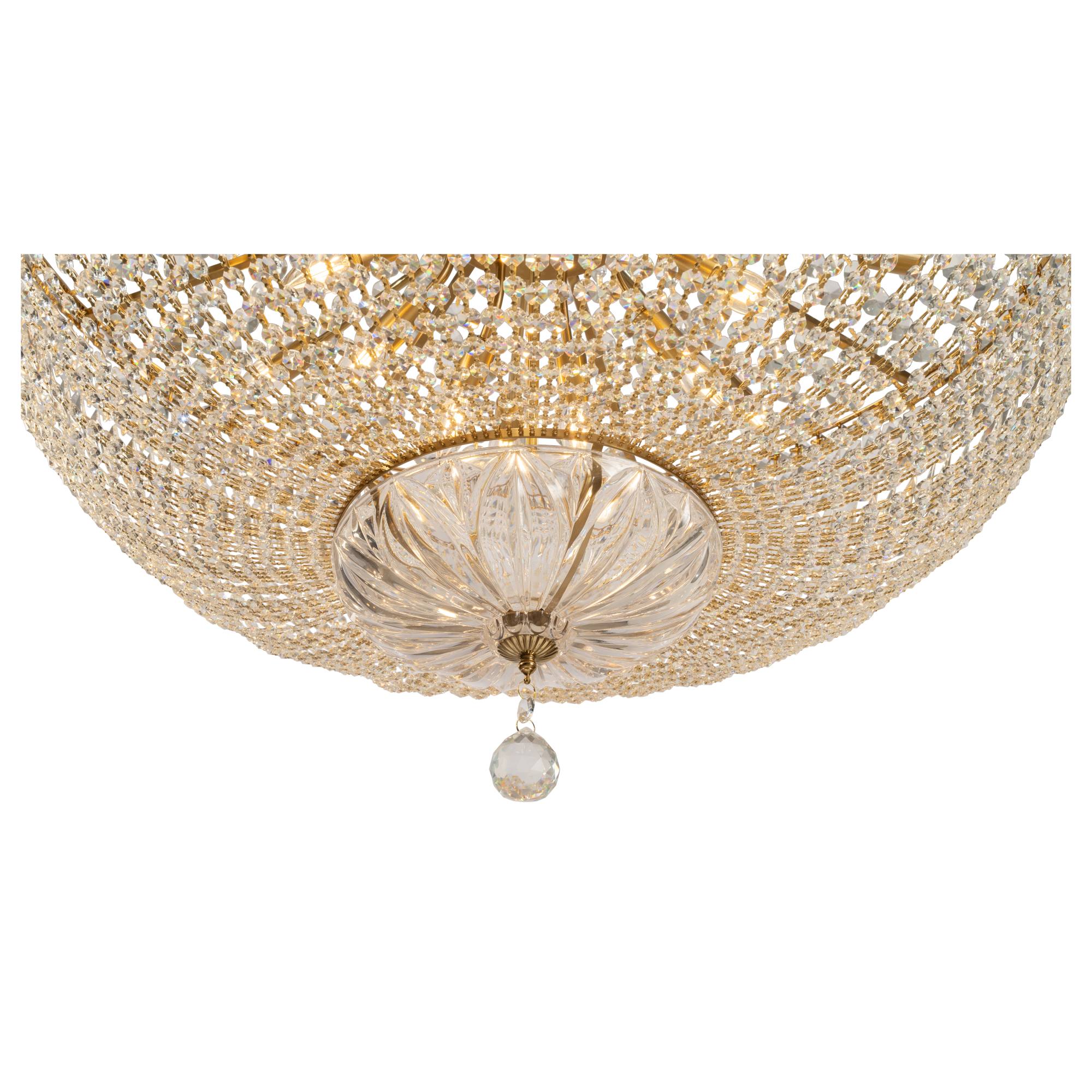 Classique Grand 27 Light Basket Crystal Glass Chandelier, Satin Brass