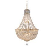 Classique Large 75cm 18 Light Basket Crystal Glass Chandelier, Satin Brass