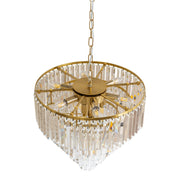 Celestial 49cm 10 Light 5 Tier Crystal Glass Chandelier, Satin Brass