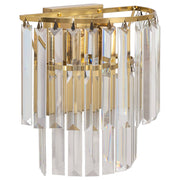 Celestial 2 Light 2 Tier Crystal Glass Wall Bracket, Satin Brass