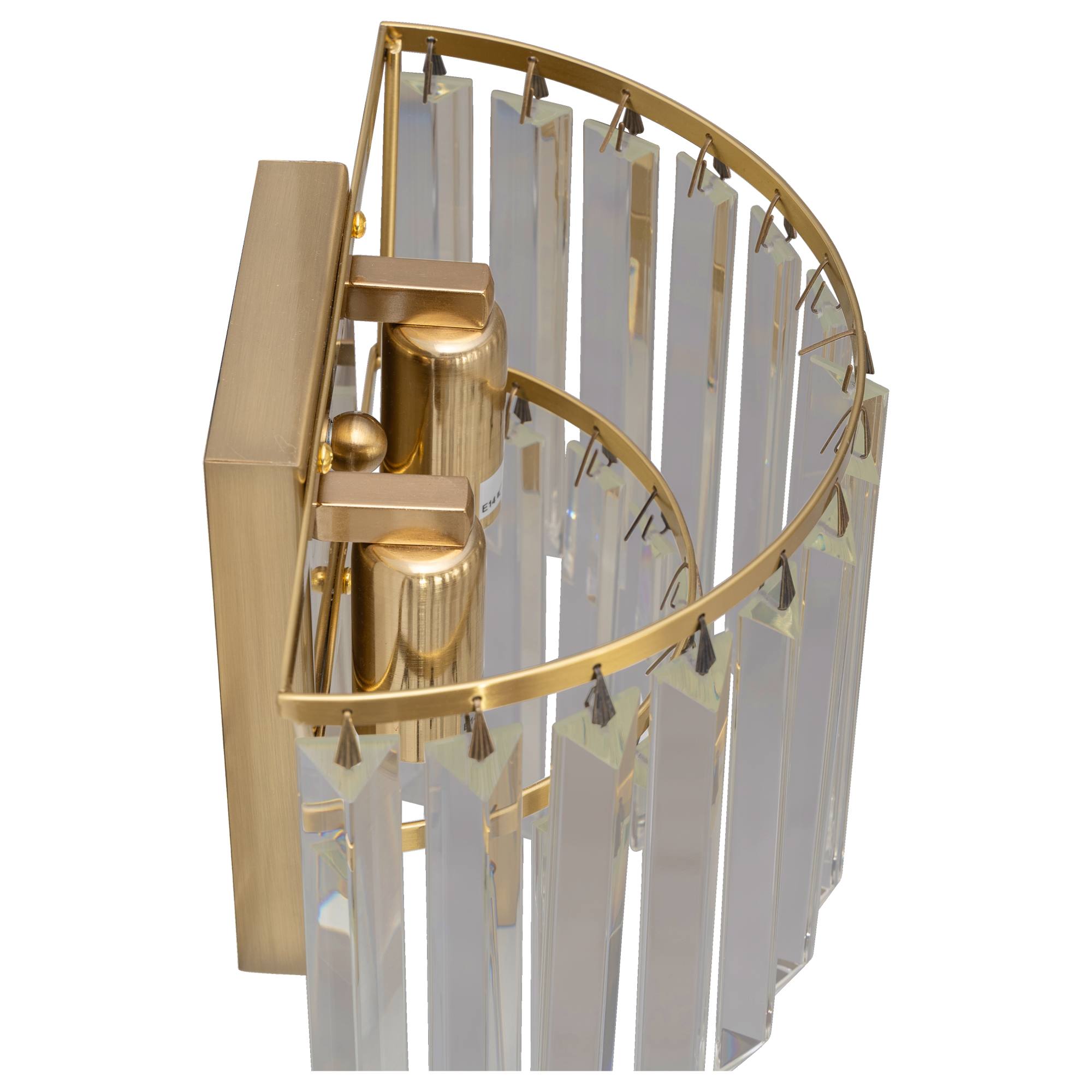 Celestial 2 Light 2 Tier Crystal Glass Wall Bracket, Satin Brass