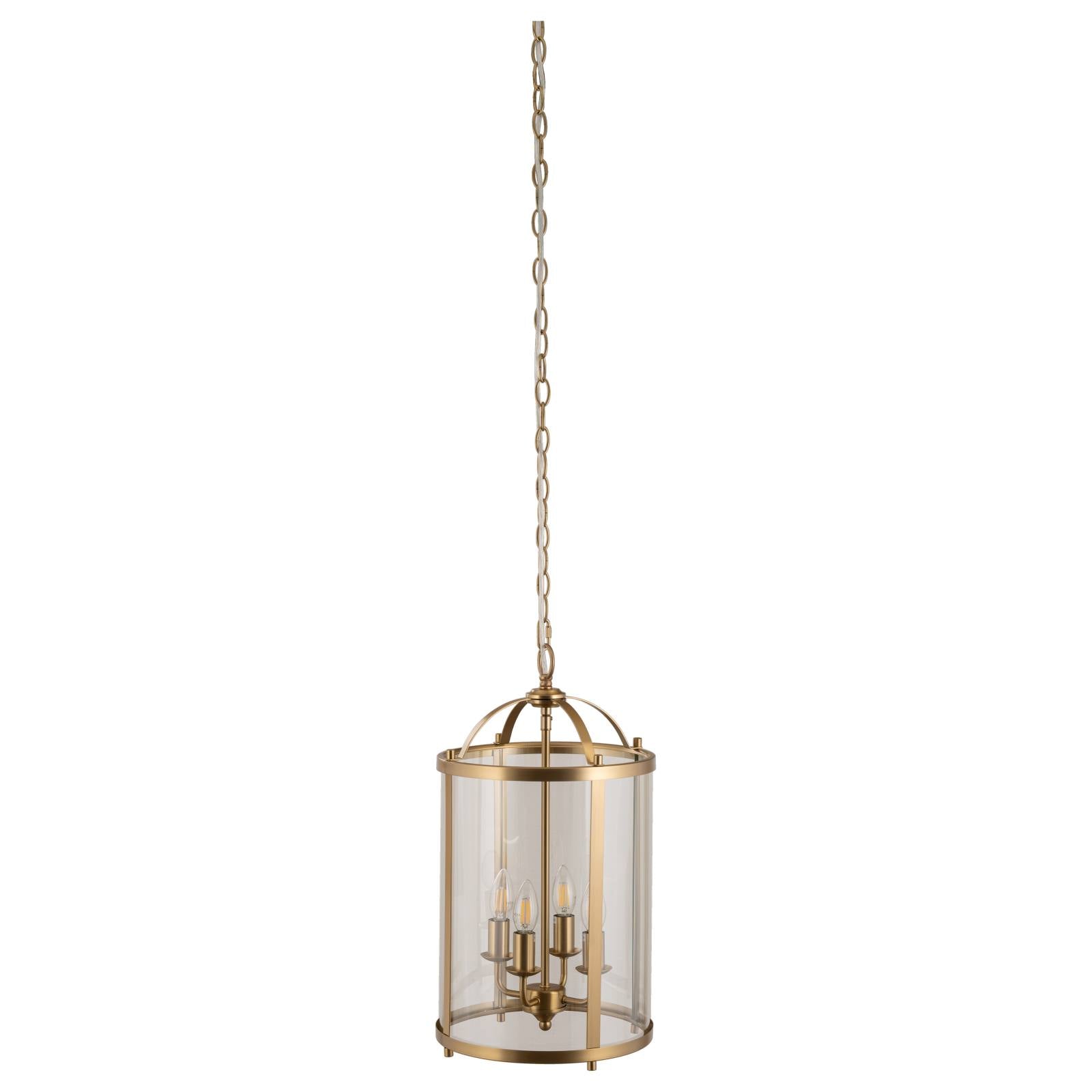 Manor Large 4 Light Lantern, Satin Brass