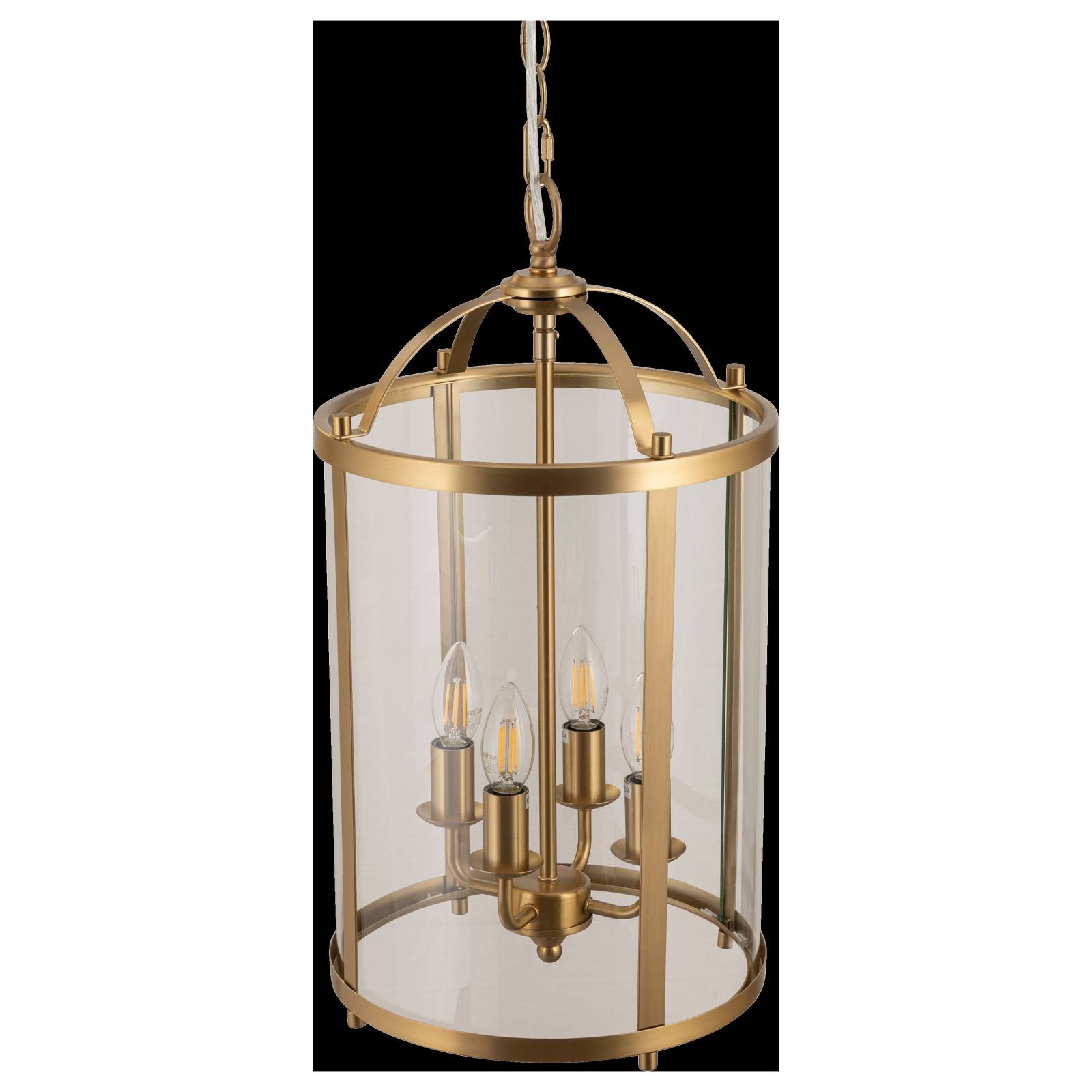 Manor Large 4 Light Lantern, Satin Brass
