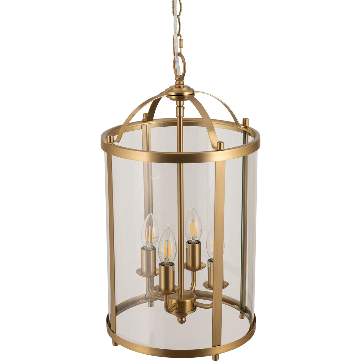 Manor Large 4 Light Lantern, Satin Brass