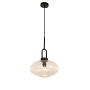 Cape Pendant, Black Cord, Matte Black