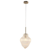 Ridge Pendant Light White Cord, Brushed Nickel