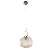 Main Pendant White Cord, Brushed Nickel