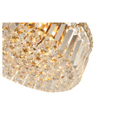 Rotondo Medium 40cm Flush 5 Light Crystal Glass, Satin Brass