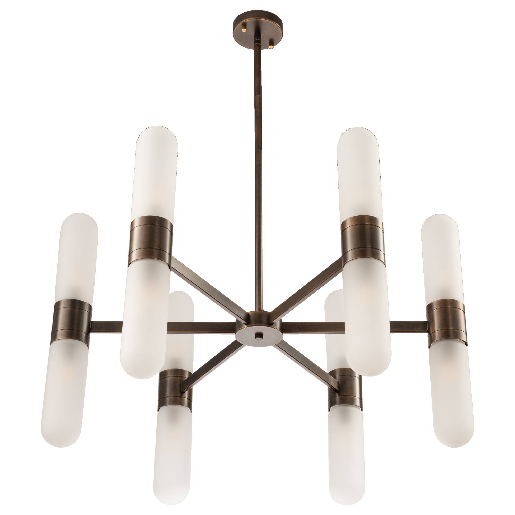 Hepburn 12 Light 6 Arm Pendant, Antique Brass
