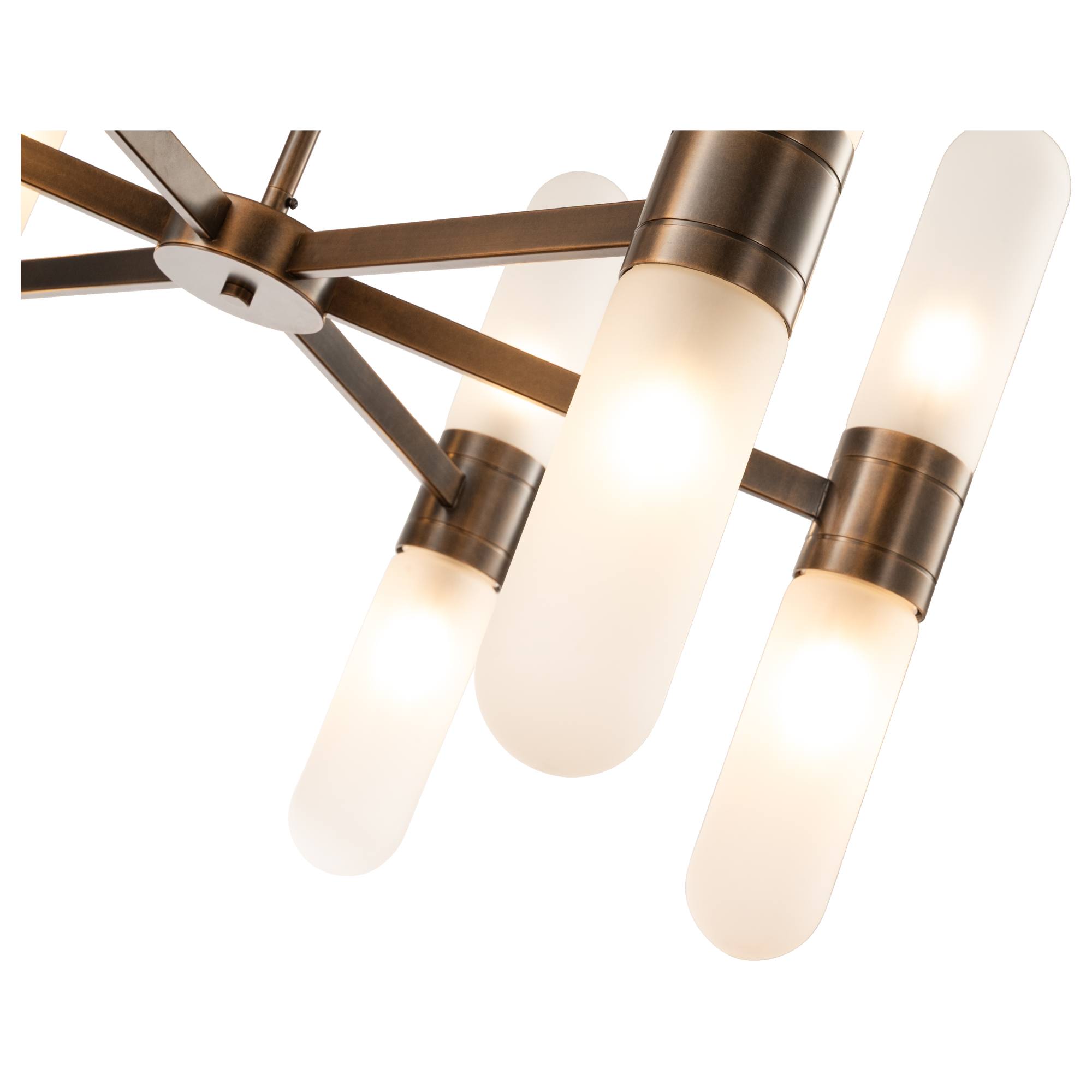 Hepburn 12 Light 6 Arm Pendant, Antique Brass