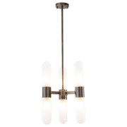 Hepburn 6 Light 3 Arm Pendant, Antique Brass