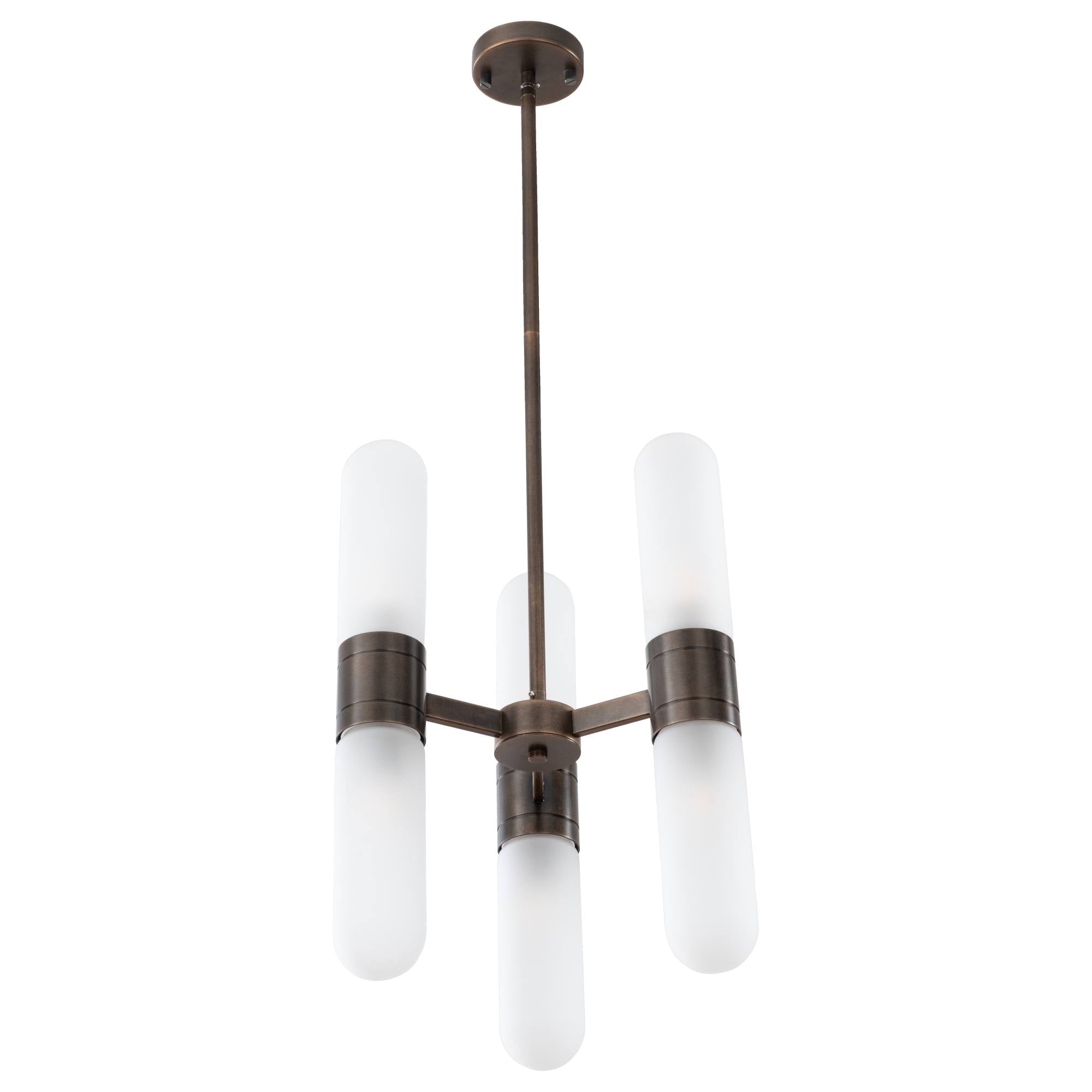 Hepburn 6 Light 3 Arm Pendant, Antique Brass