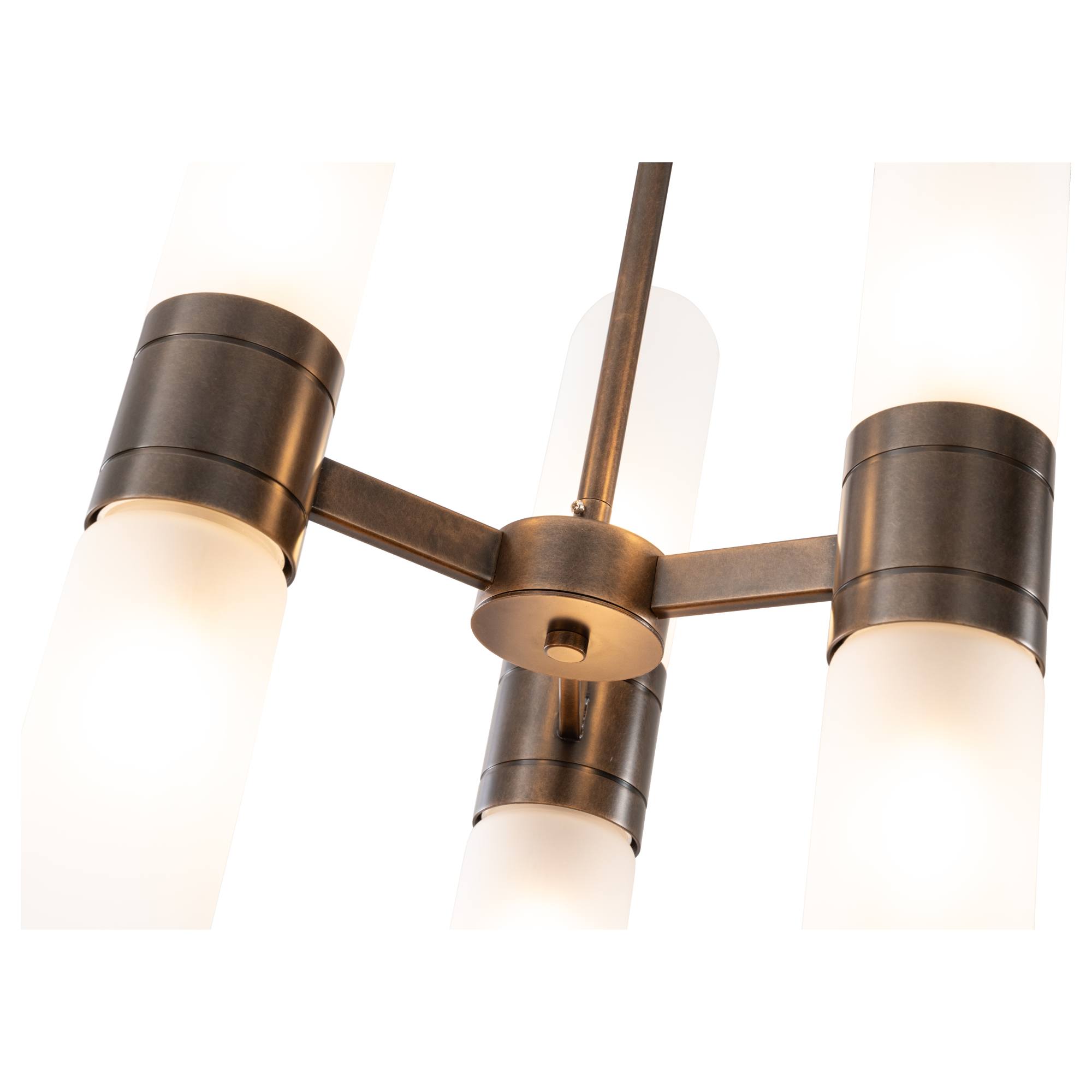 Hepburn 6 Light 3 Arm Pendant, Antique Brass