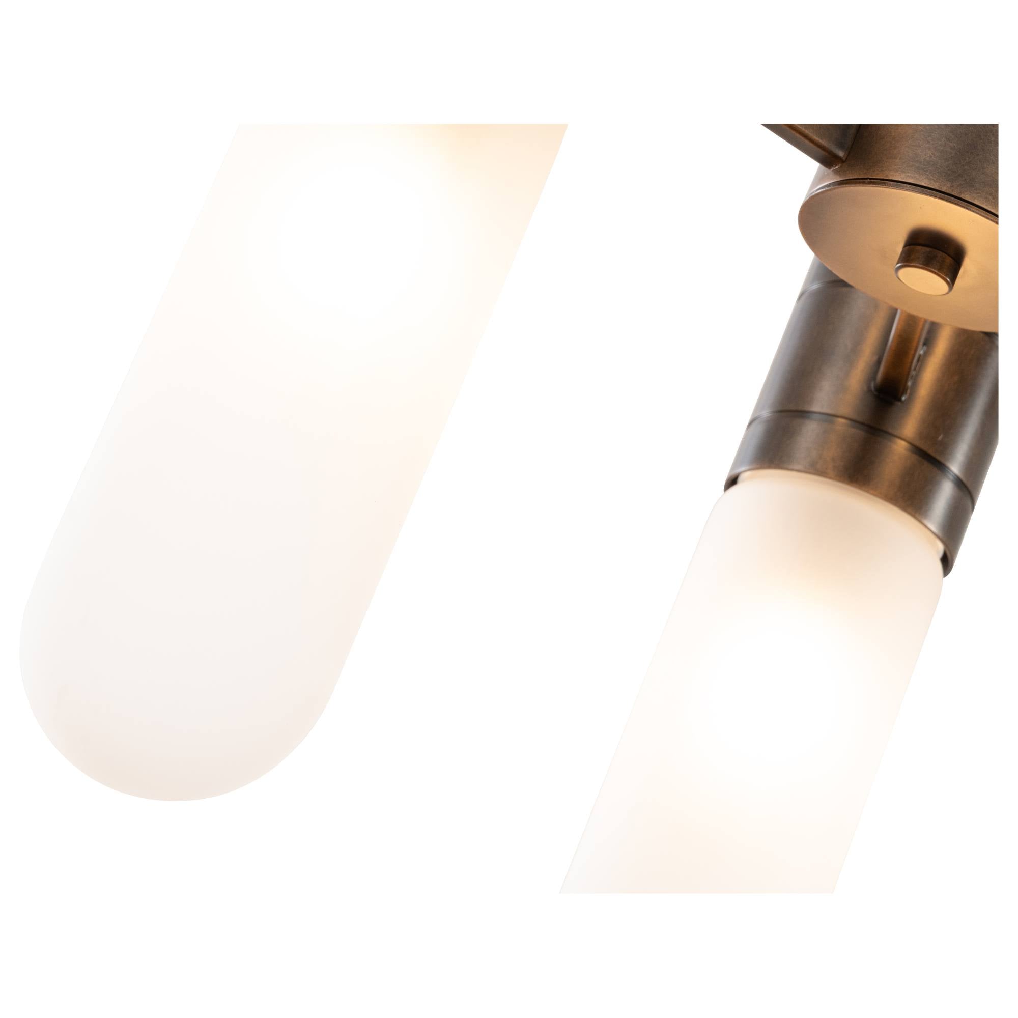 Hepburn 6 Light 3 Arm Pendant, Antique Brass