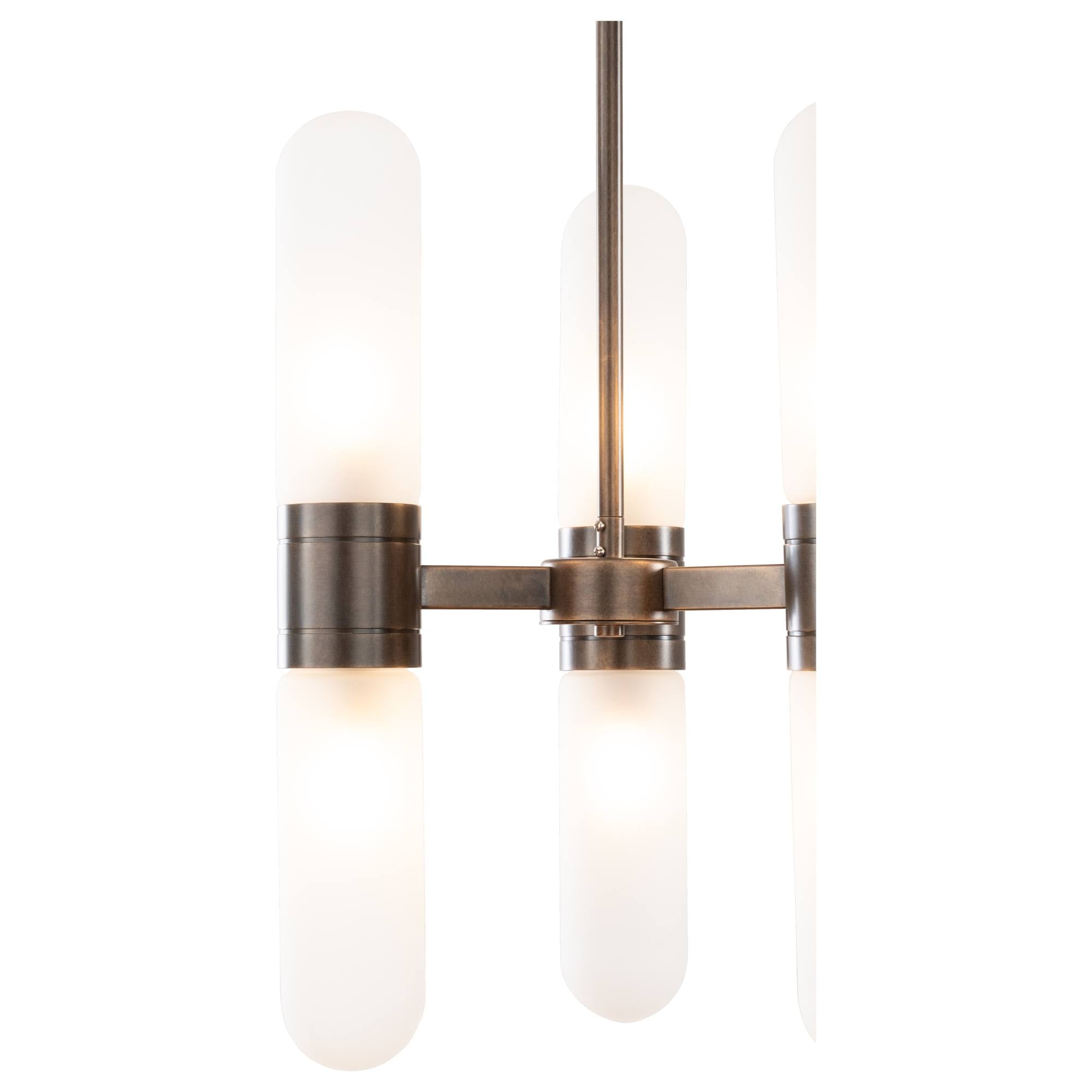 Hepburn 6 Light 3 Arm Pendant, Antique Brass