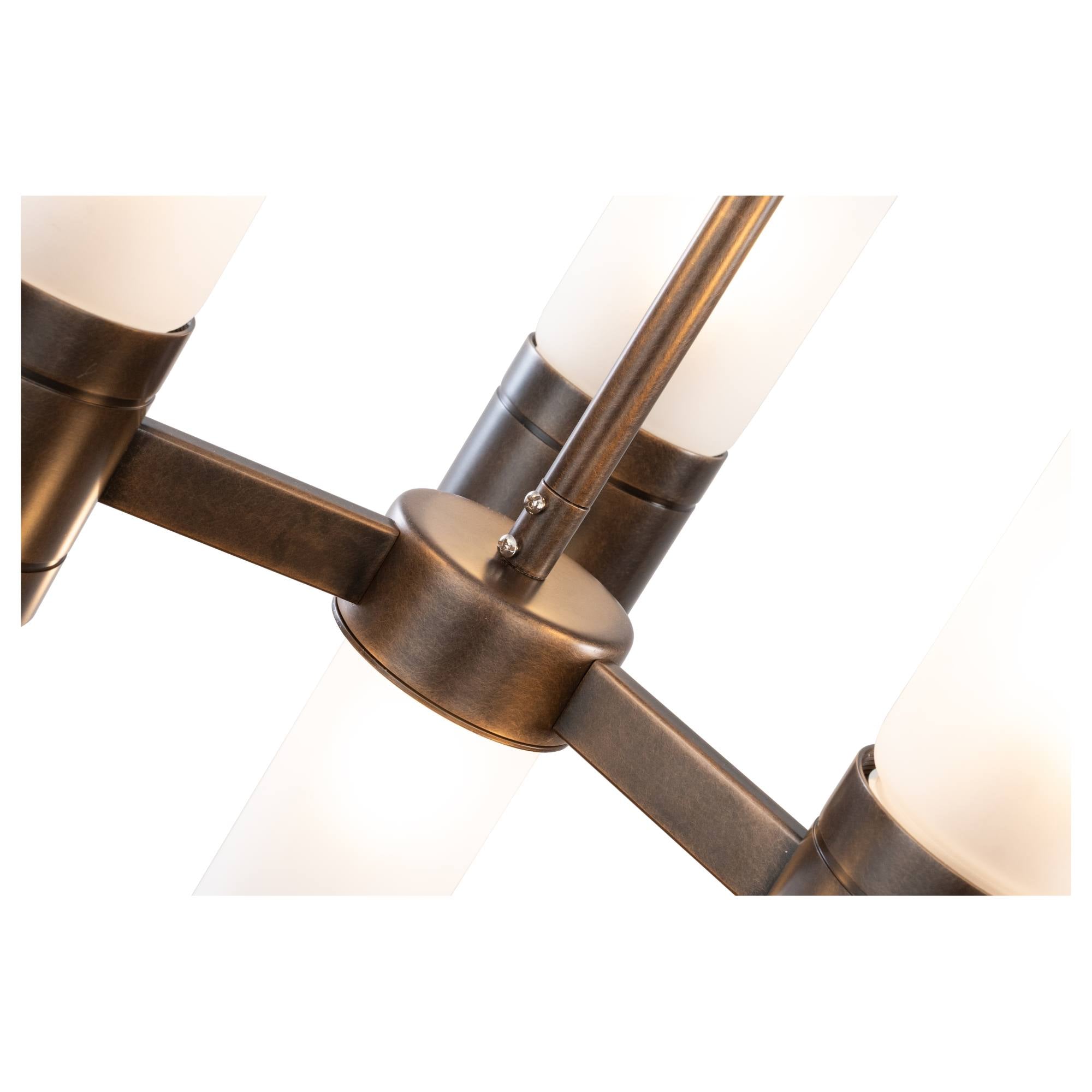 Hepburn 6 Light 3 Arm Pendant, Antique Brass