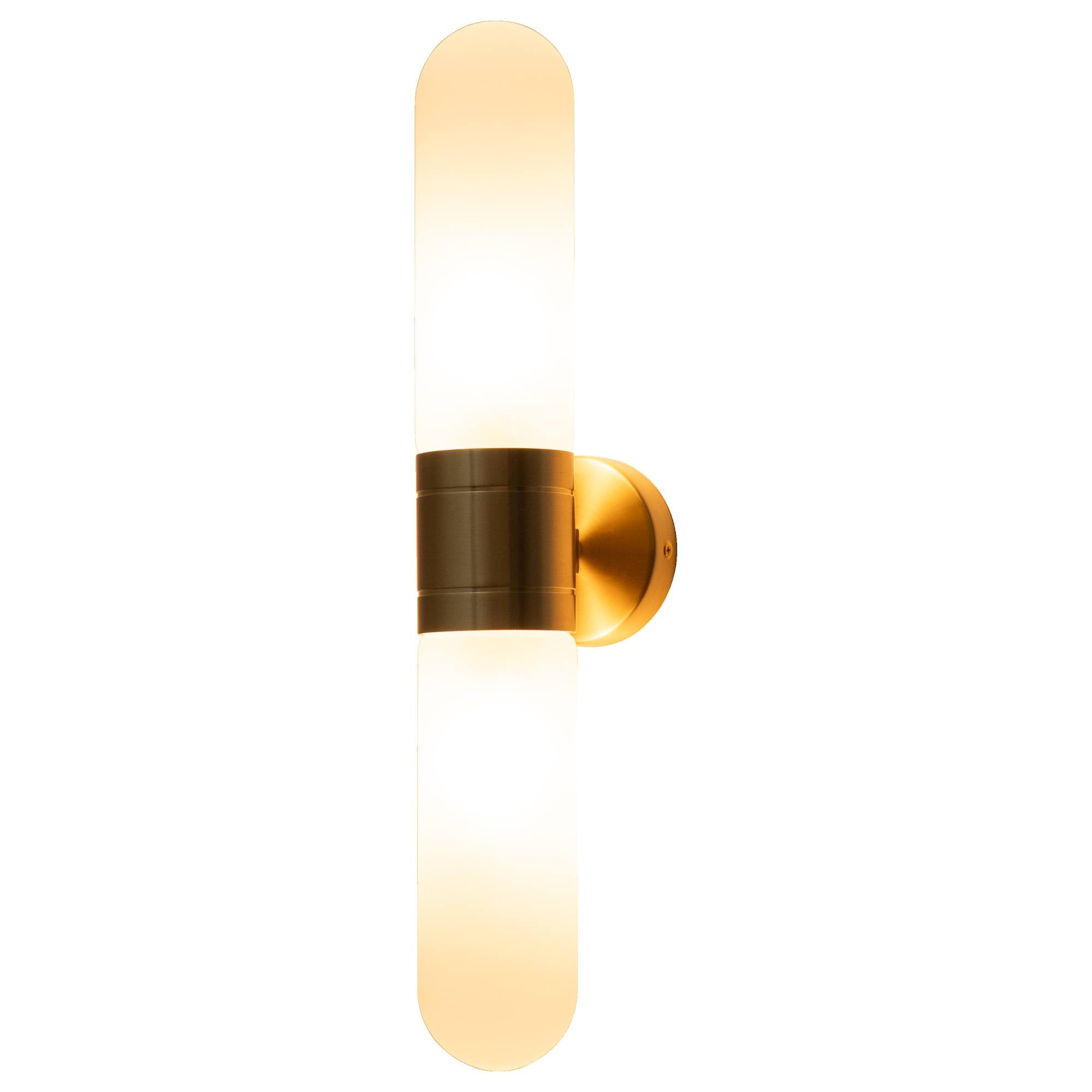 Hepburn Wall Light, Satin Brass
