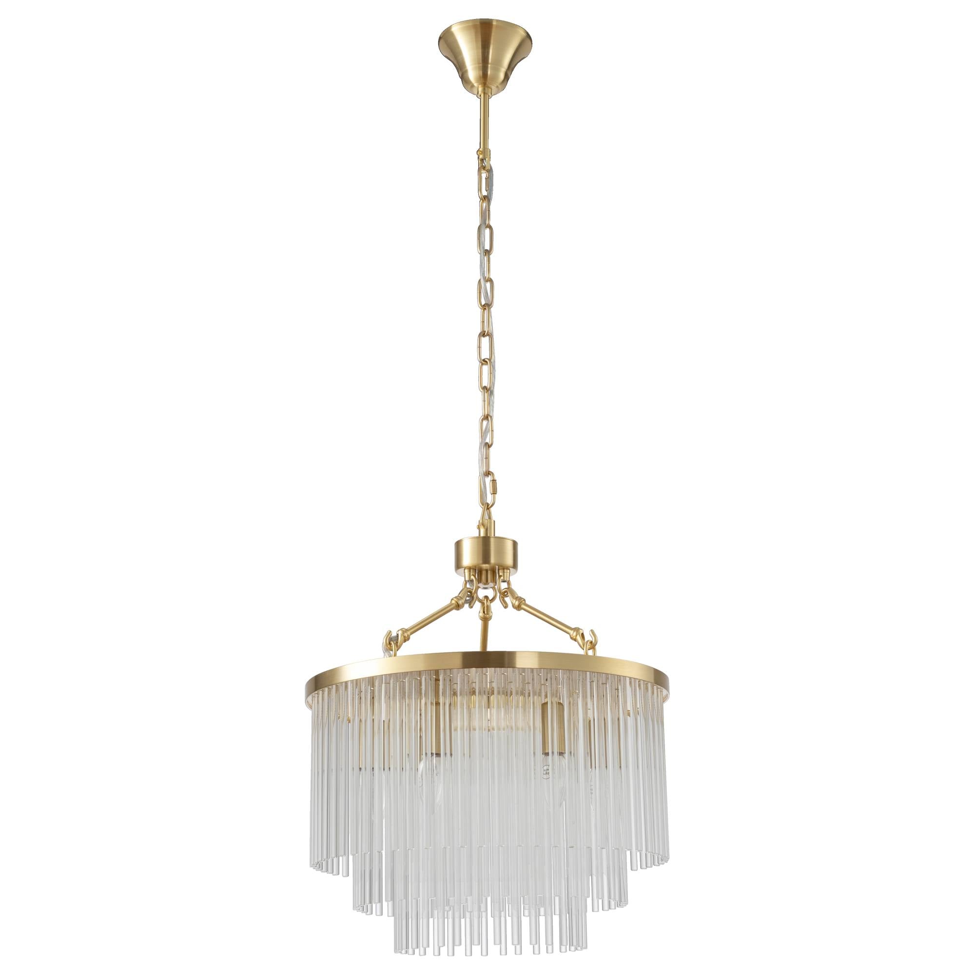 Evangeline Small 45cm 6 Light Chandelier, Satin Brass