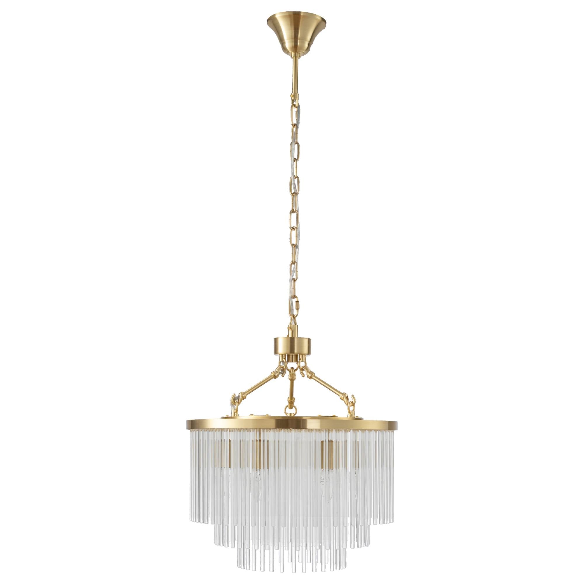 Evangeline Small 45cm 6 Light Chandelier, Satin Brass