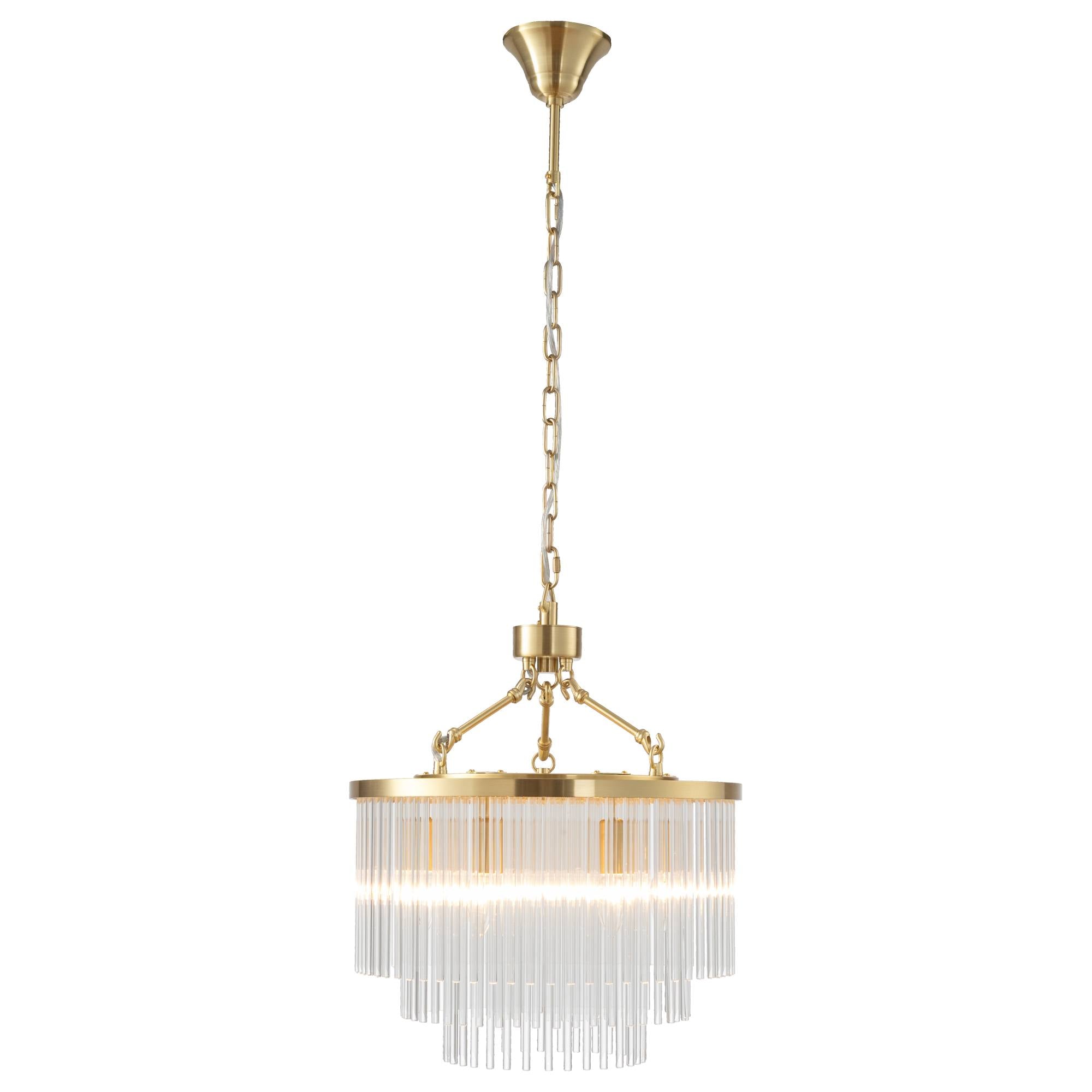 Evangeline Small 45cm 6 Light Chandelier, Satin Brass