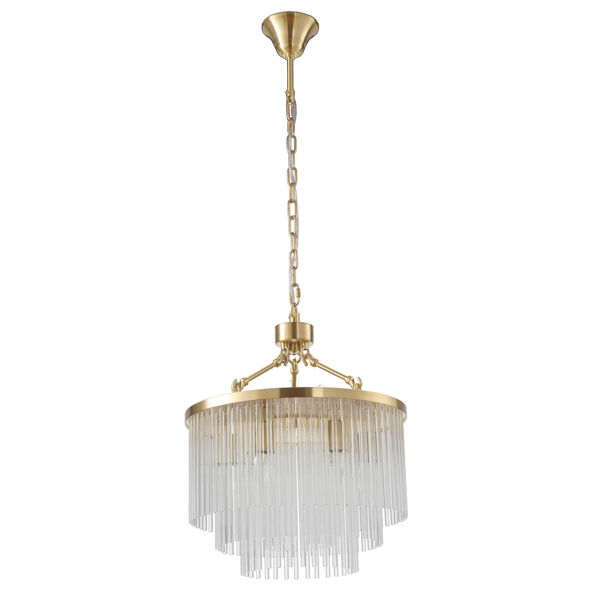 Evangeline Small 45cm 6 Light Chandelier, Satin Brass
