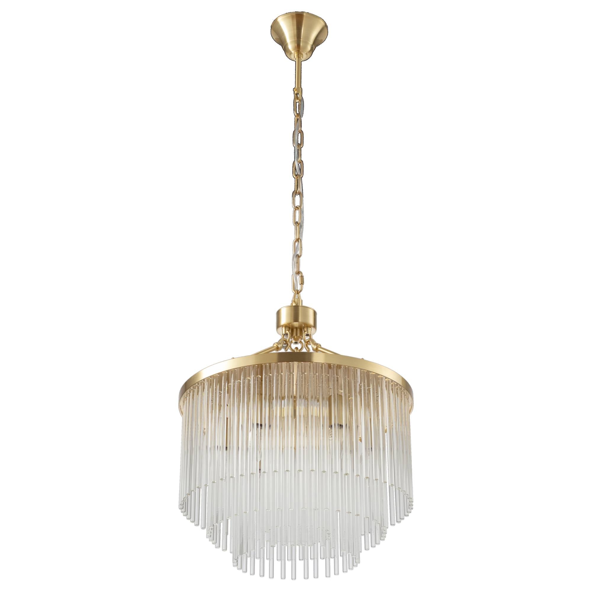Evangeline Small 45cm 6 Light Chandelier, Satin Brass