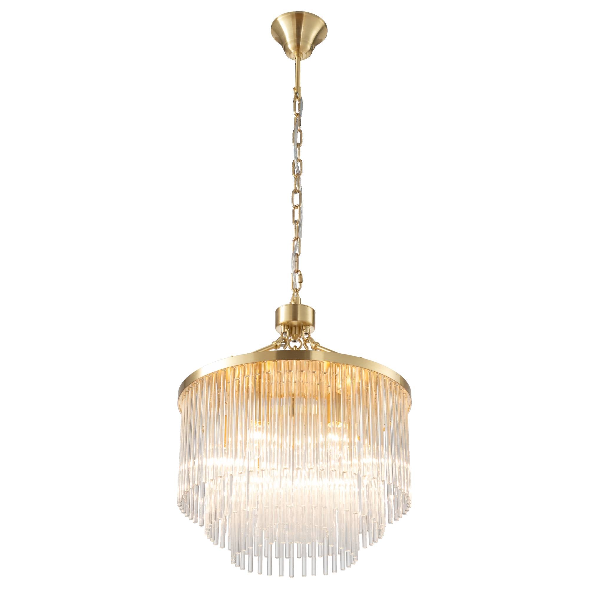 Evangeline Small 45cm 6 Light Chandelier, Satin Brass