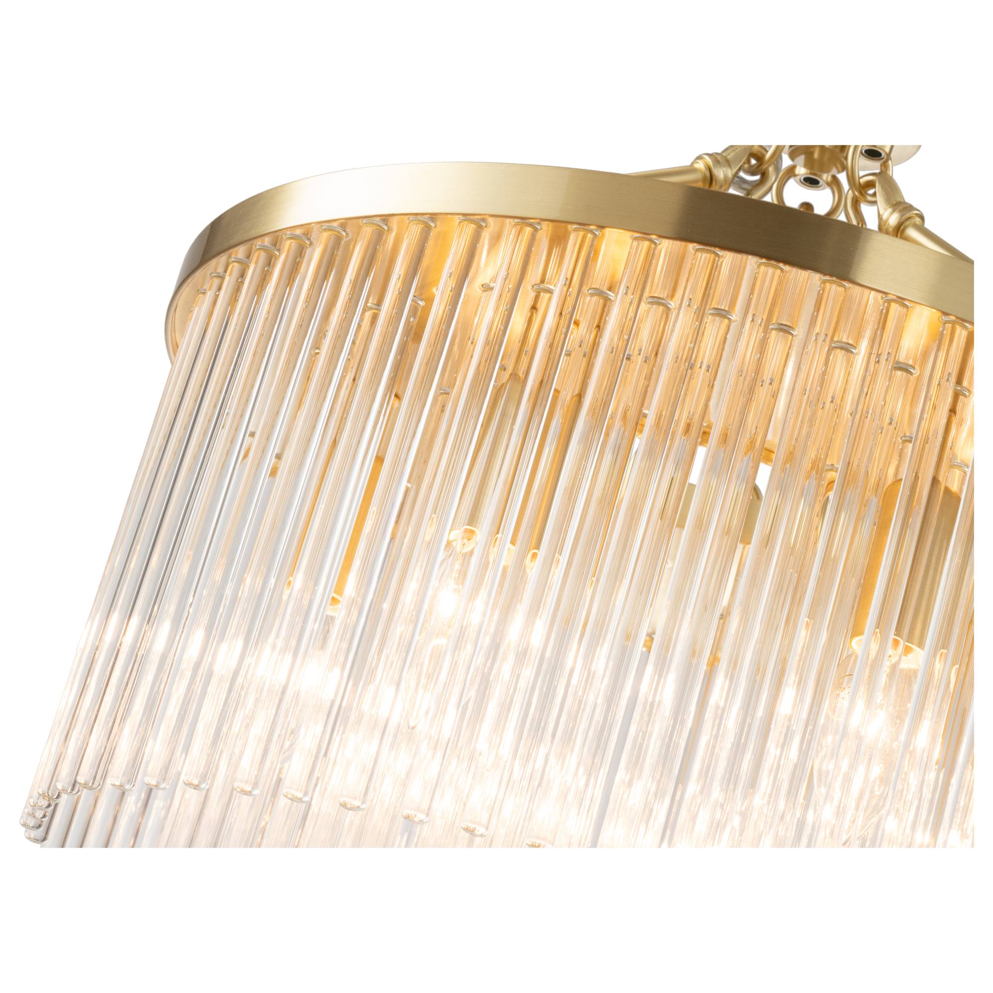 Evangeline Small 45cm 6 Light Chandelier, Satin Brass