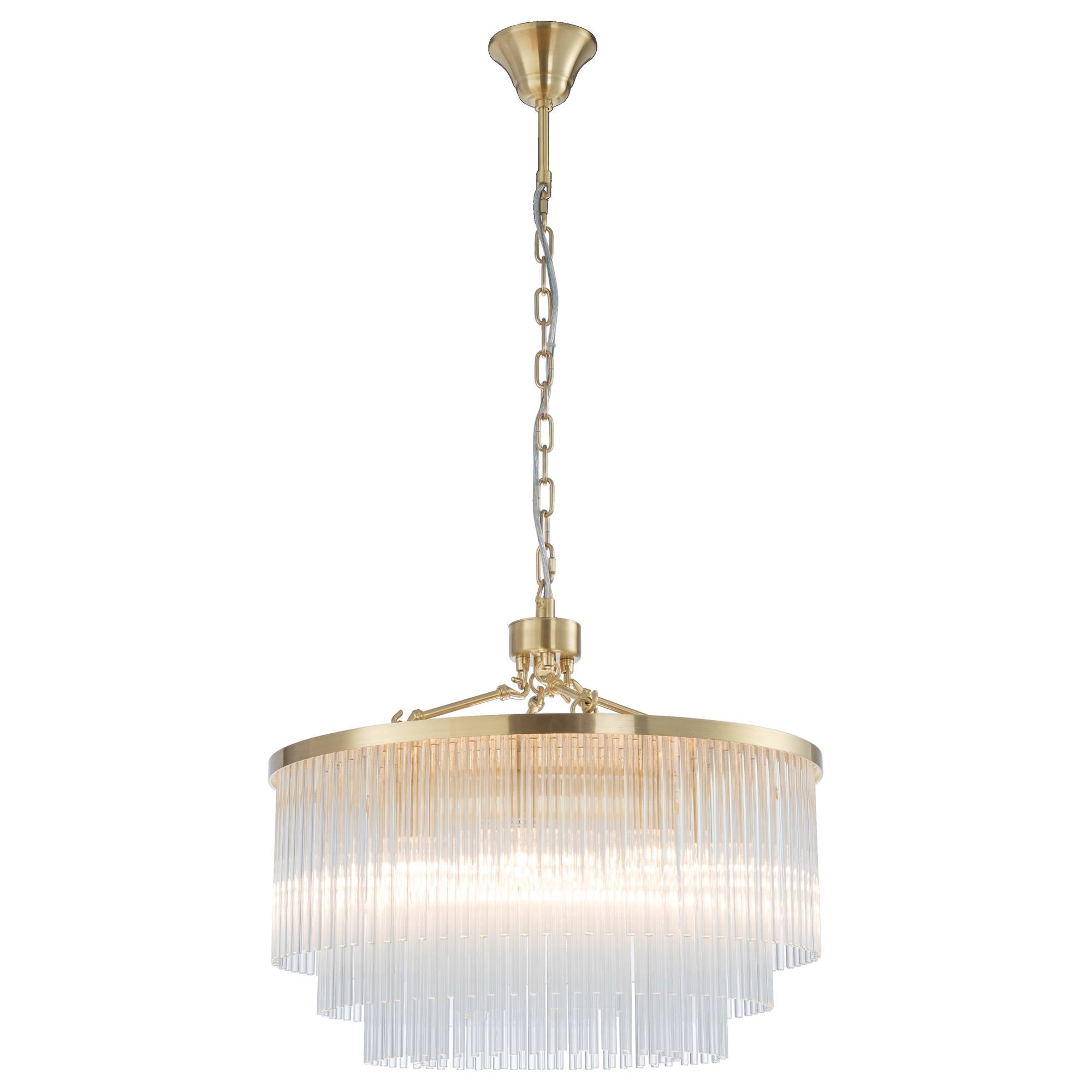Evangeline Medium 60cm 8 Light Chandelier, Satin Brass