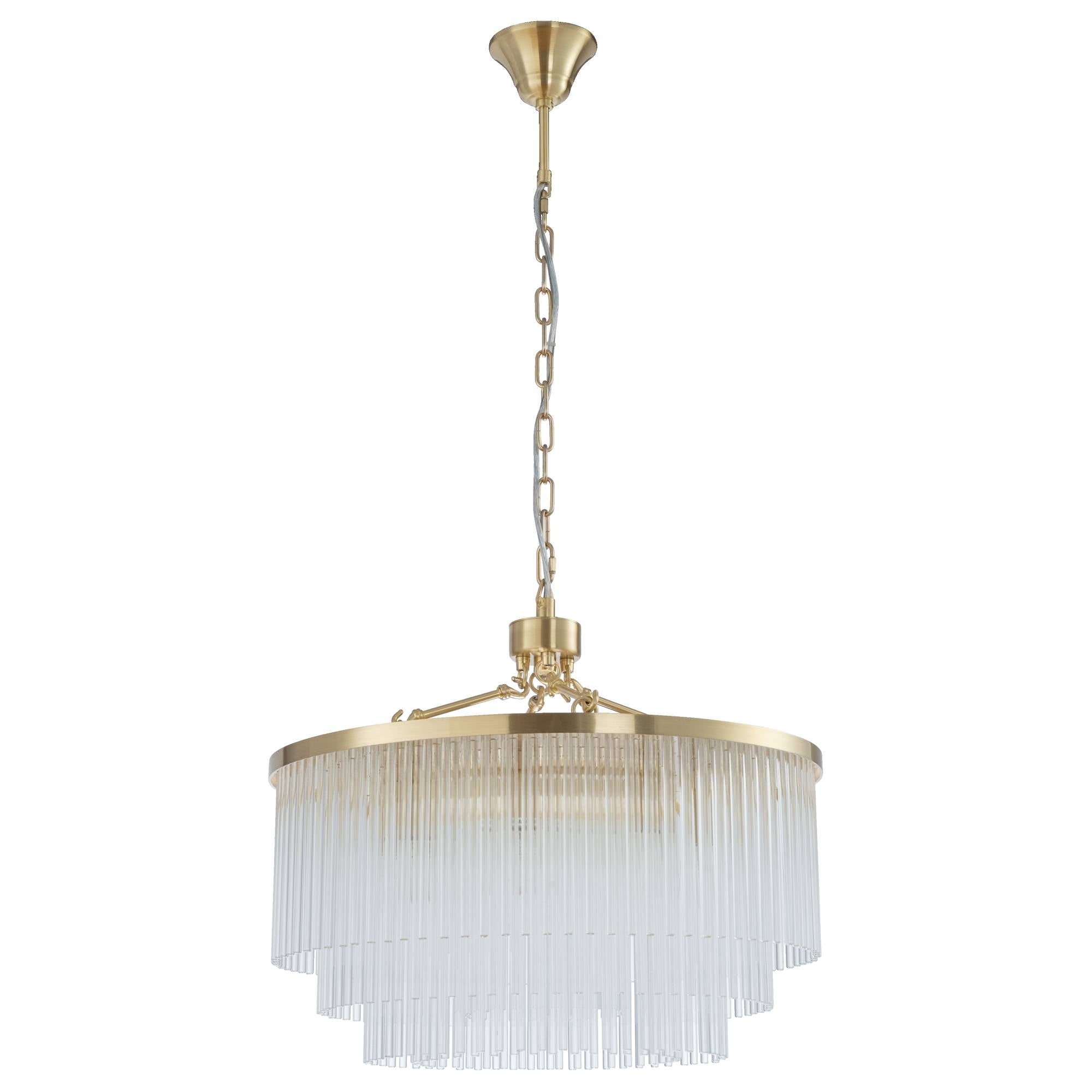 Evangeline Medium 60cm 8 Light Chandelier, Satin Brass