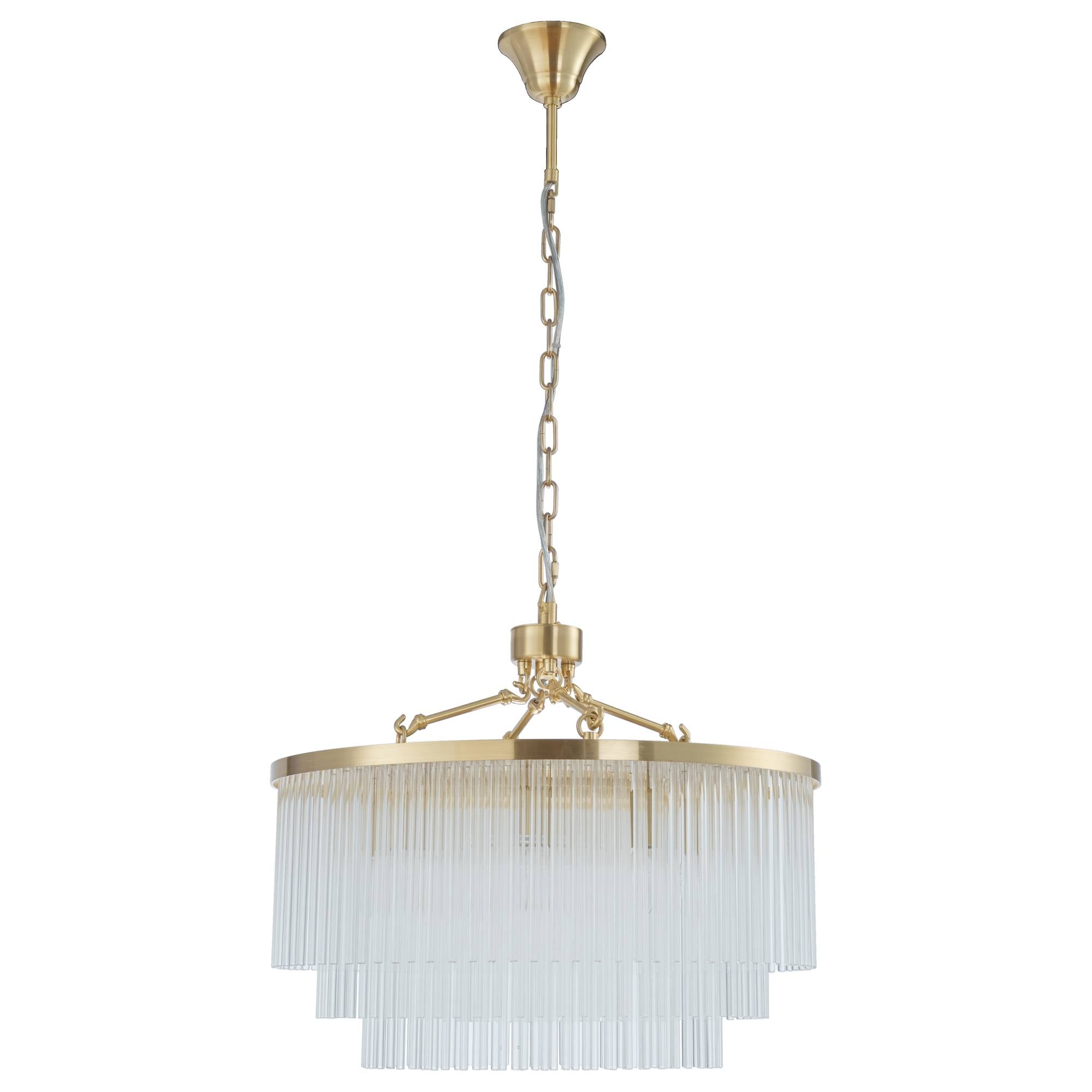 Evangeline Medium 60cm 8 Light Chandelier, Satin Brass